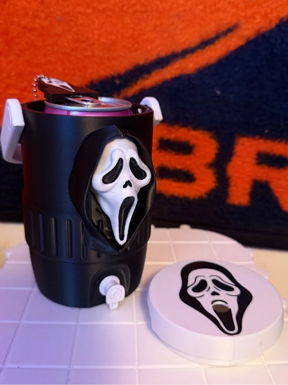 Custom Design - Ghostface (Scream) Cooler Can Holder 12 oz by 3d print